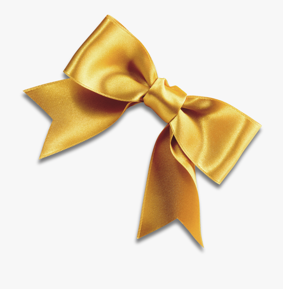 Gold Ribbon Bow Png, Transparent Clipart