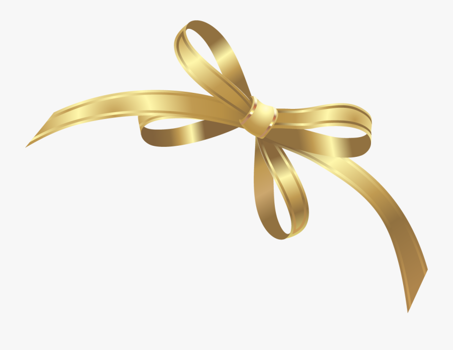 Bow Png Gold - Gold Ribbon Bow Png, Transparent Clipart