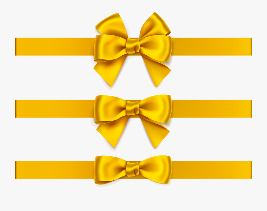 And Gold Bow Euclidean Vector Arrow Ribbon Clipart - Noeud Jaune Avec Le Ruban Horizontal, Transparent Clipart