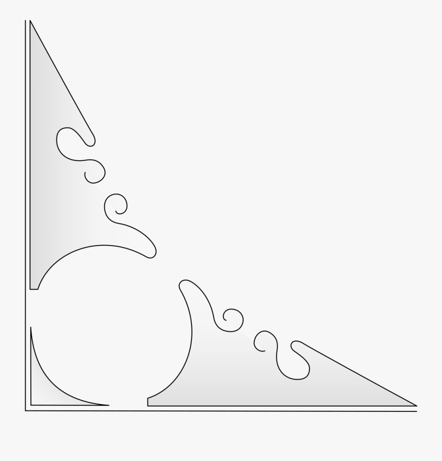 Flourish Three Lower Left Corner - Line Art, Transparent Clipart