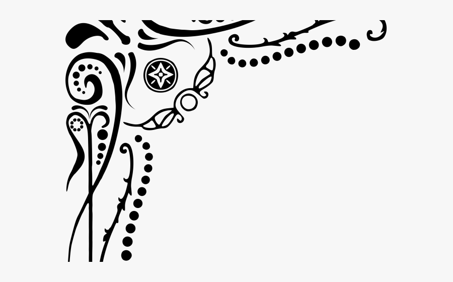Corner Flourish Cliparts - Clip Art Corner Borders, Transparent Clipart