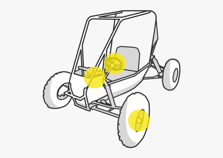 A Dune Buggy With The Gearbox, Bearing Hubs And Steering - Go-kart, Transparent Clipart