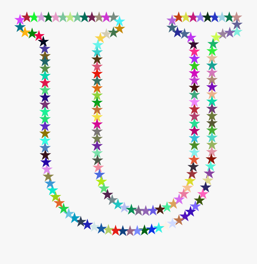 Rainbow Star Letter U Mugs Clipart , Png Download - Necklace, Transparent Clipart
