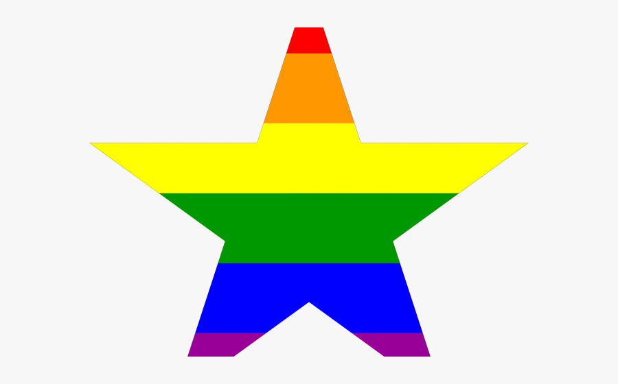 Polygon Clipart Five Point Star - Clip Art Rainbow Star, Transparent Clipart