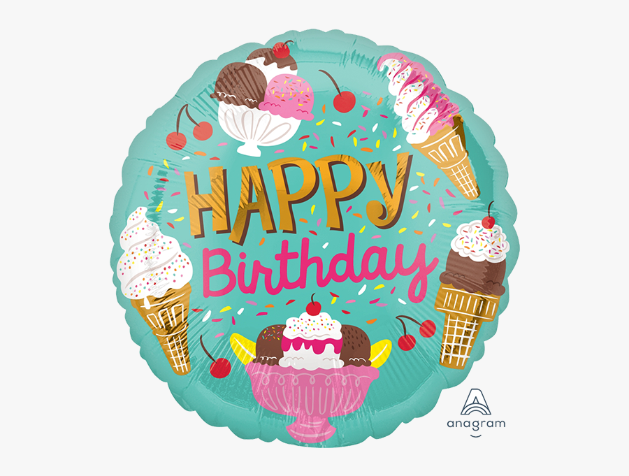 Ice Cream Happy Birthday Png, Transparent Clipart