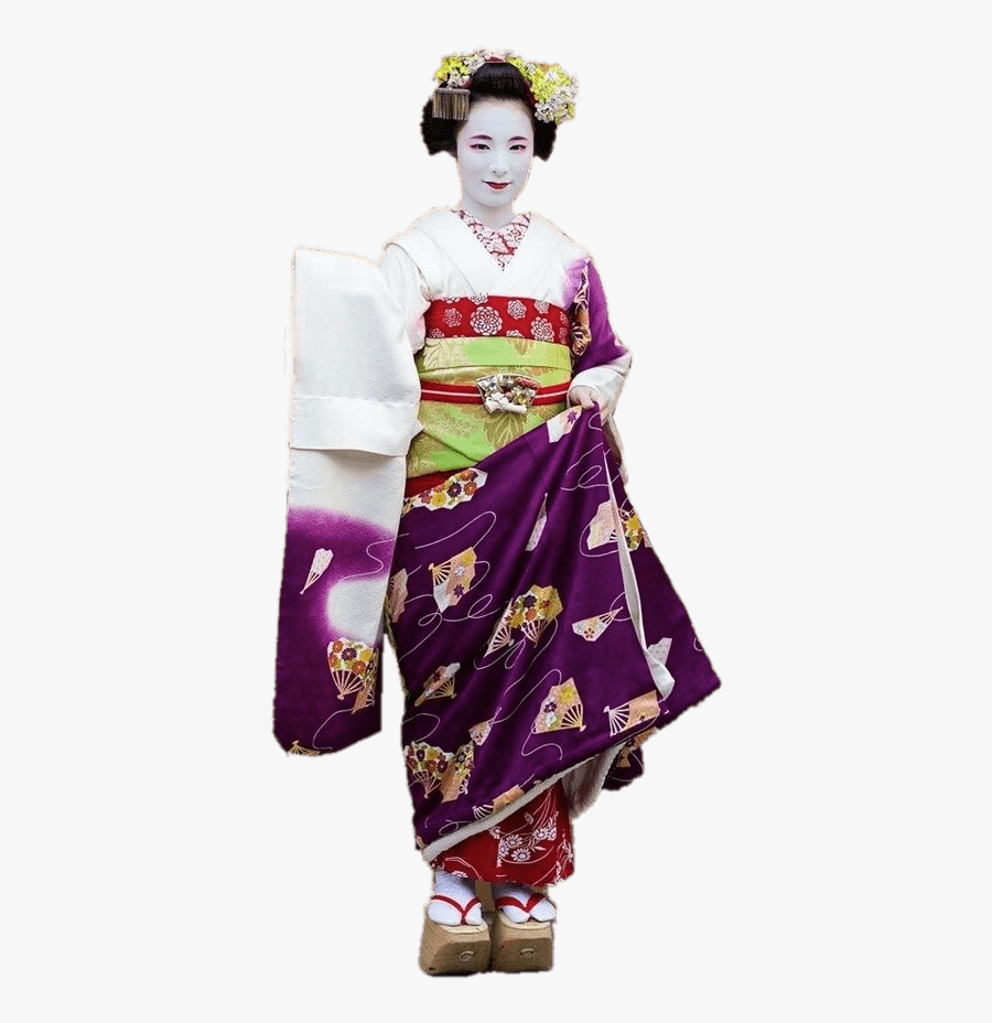 Geisha With Purple Tunic - Geisha Png, Transparent Clipart