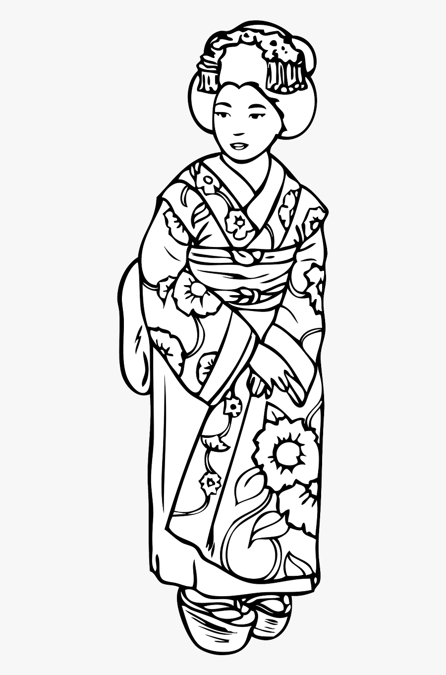 Japanese Geisha Clipart, Transparent Clipart
