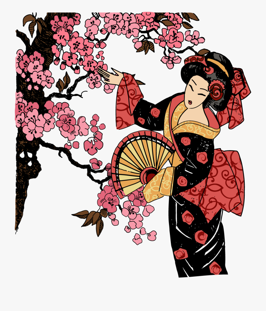 Japan Clipart Clothing Japanese - Japanese Geisha Png, Transparent Clipart