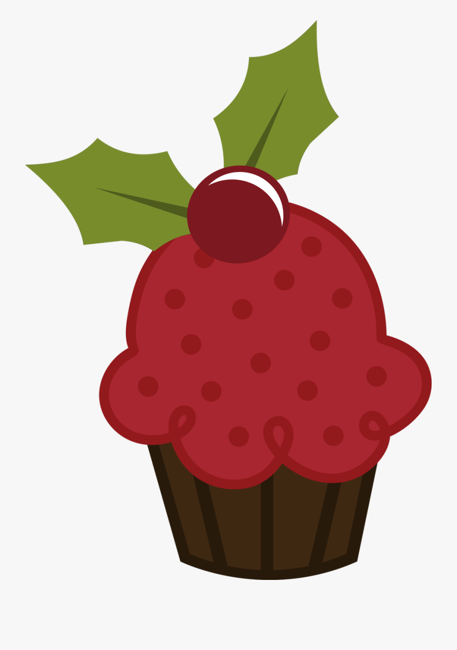 Christmas Cupcake Line Art, Transparent Clipart