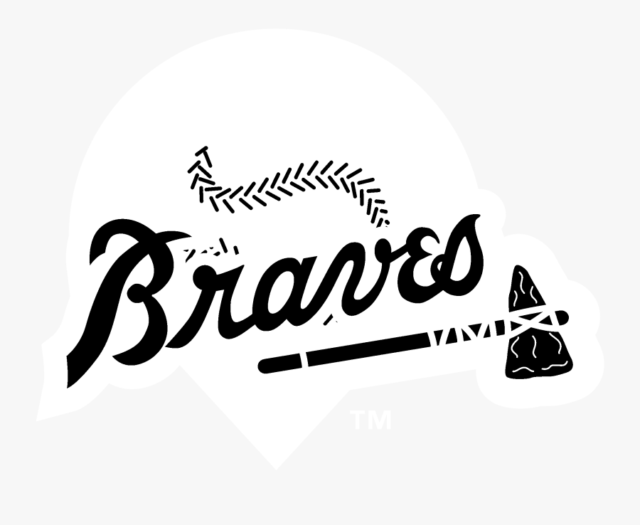 Logo Black And White Brand Atlanta Braves - Atlanta Braves Logo Black And White, Transparent Clipart