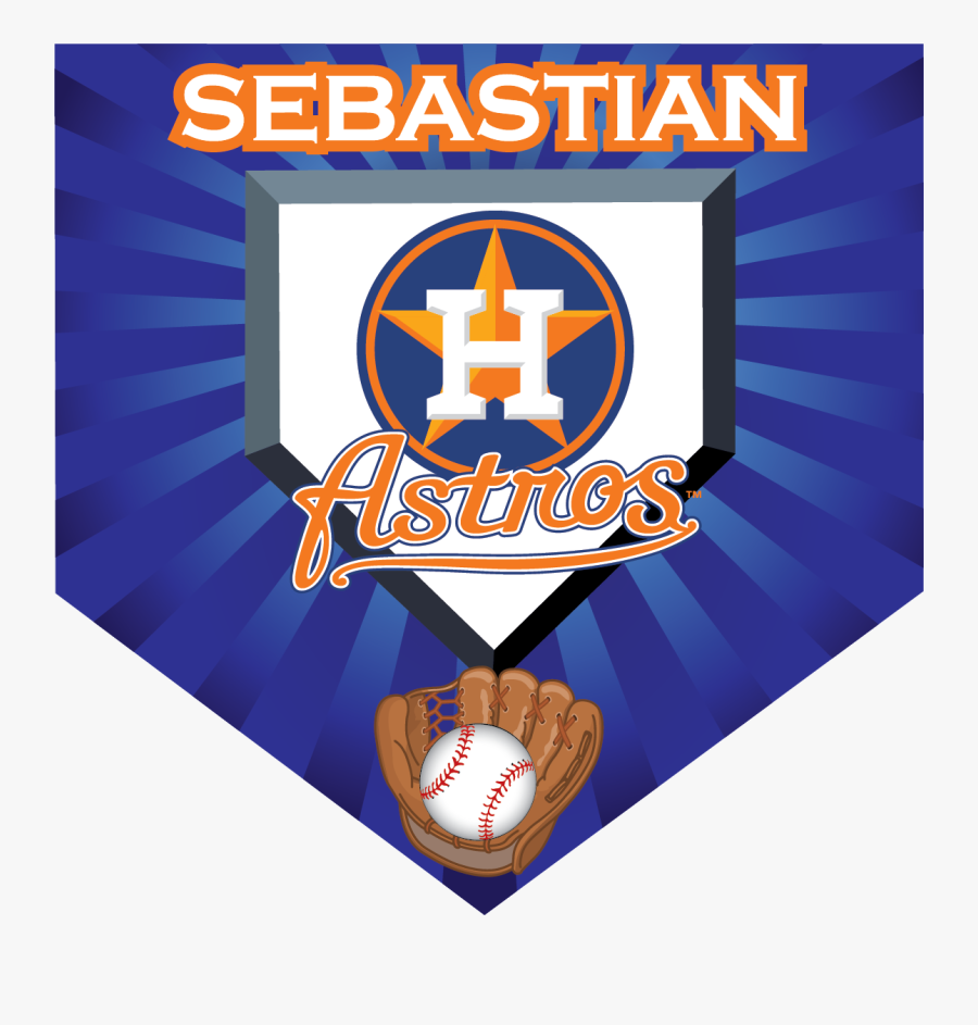 Astros Custom Home Plate Banner - Softball, Transparent Clipart