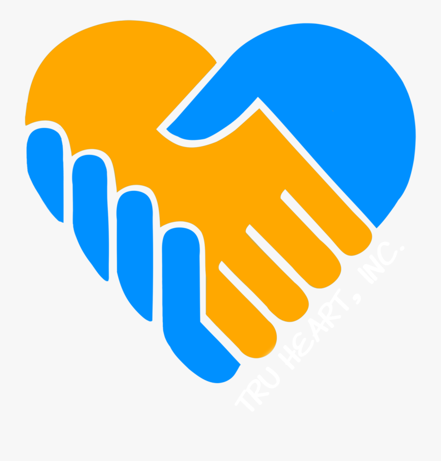 Donation Clipart Hand Heart - Blue Yellow Heart Png, Transparent Clipart