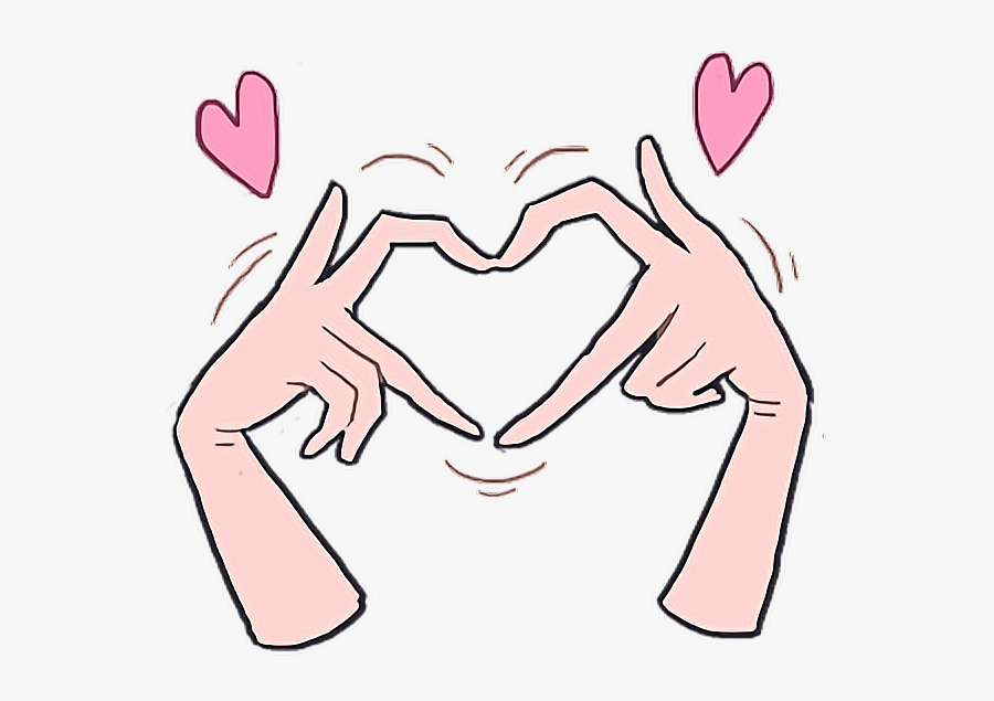 #love #heart #kawaii #cute #hand #hands #cartoon #anime - Anime Heart With Hands, Transparent Clipart