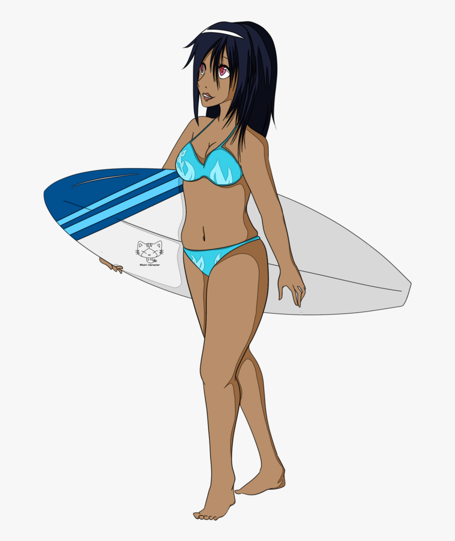 Cartoon Surfer Girl Png, Transparent Clipart