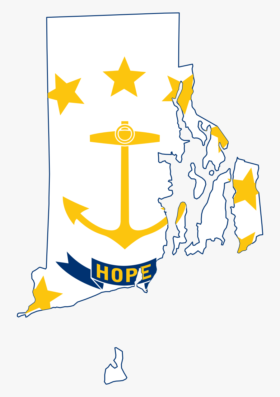 Rhode Island Flag Map, Transparent Clipart