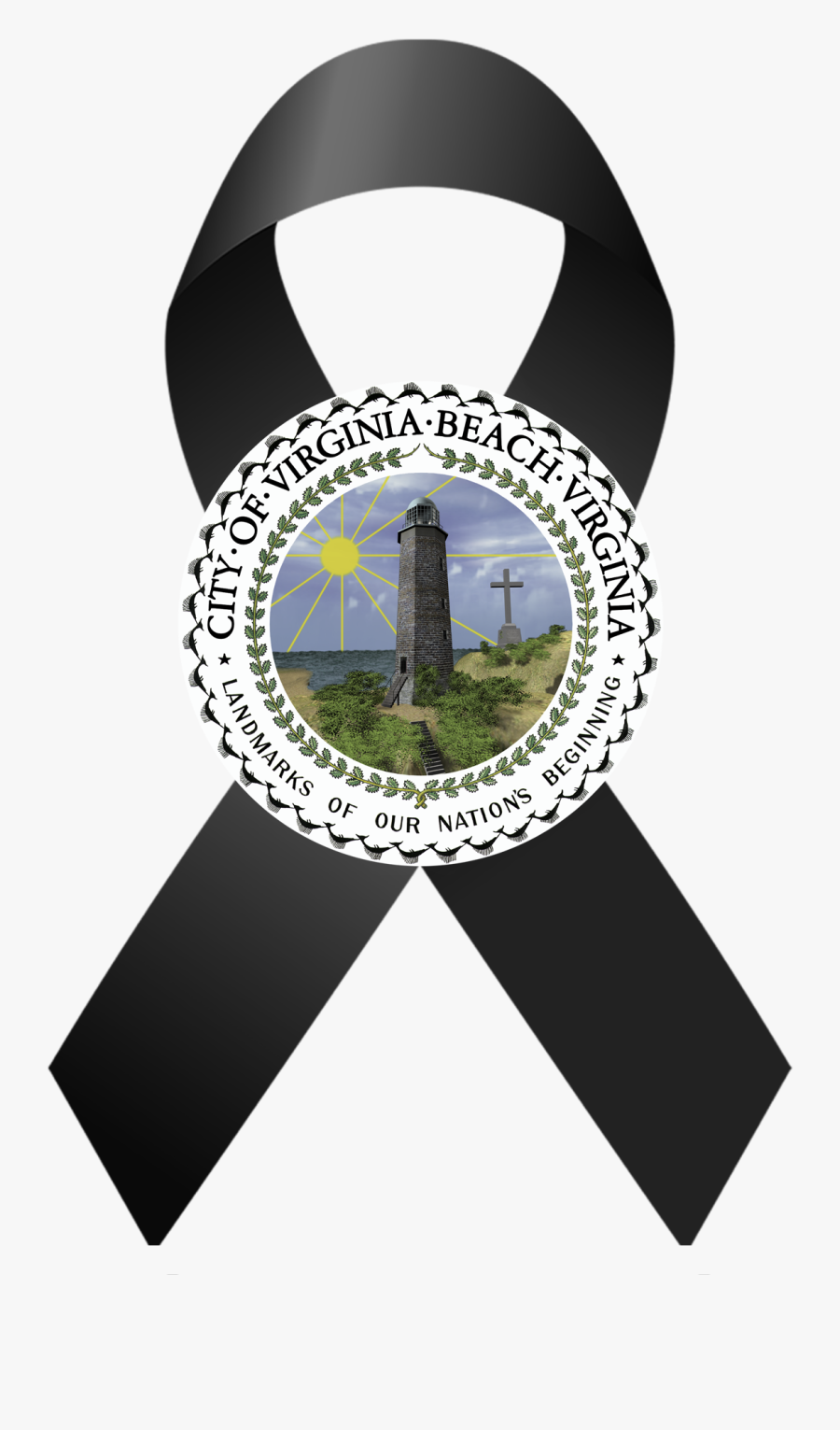Virginia Beach Black Ribbon, Transparent Clipart