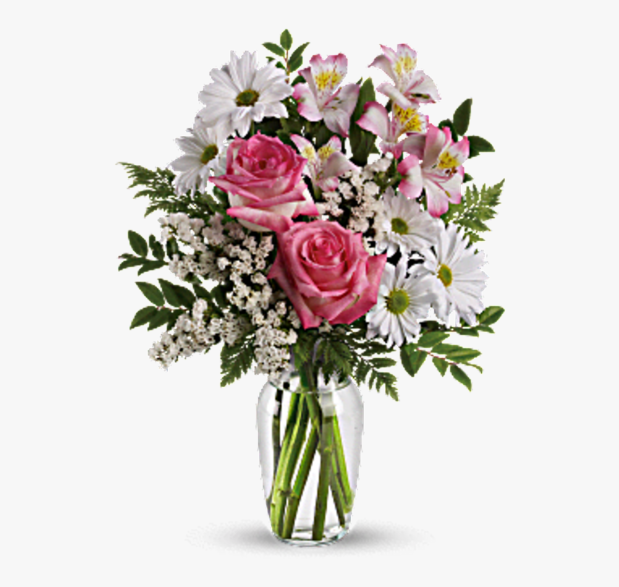 Clip Art Bouquet Of Roses Images - Bouquet Of Flowers Pink, Transparent Clipart