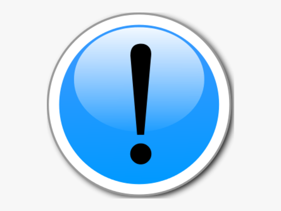 Blue Clipart Exclamation Mark - Circle, Transparent Clipart