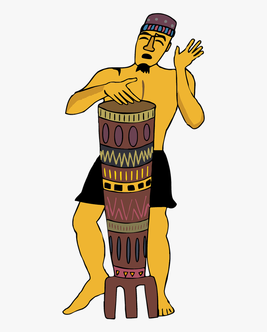 African Drummer Drum - Rabinal Achí Para Colorear, Transparent Clipart