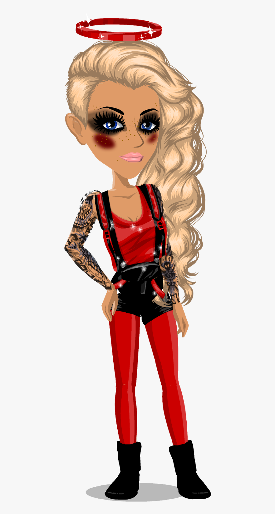 I Am Totally In Love With This Rocker Chic Devil Girl - Moviestarplanet Rocker Tattoo, Transparent Clipart