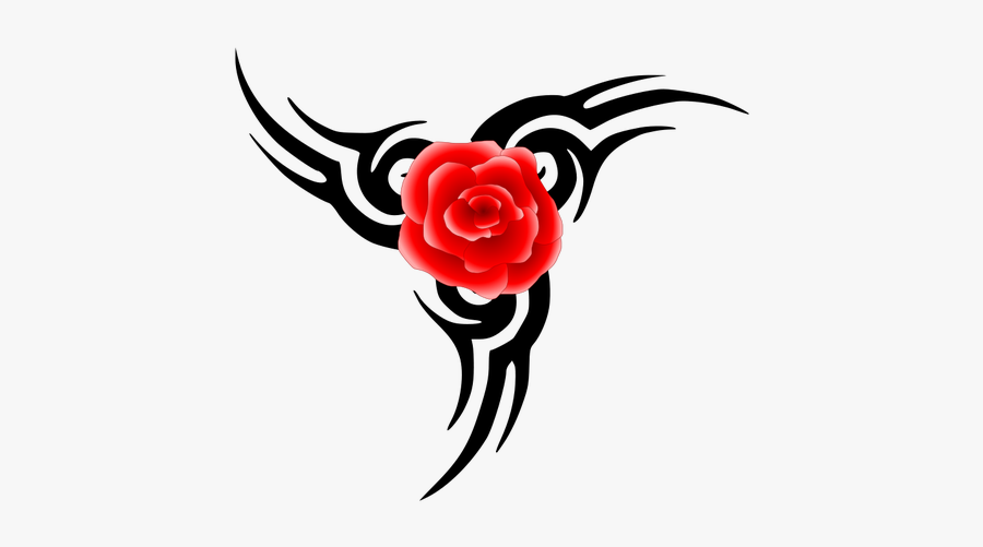 Tribal Tattoo With Rose - Tattoo Cliparts, Transparent Clipart