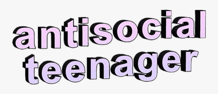 #antisocial #teenage #anti #teen #purple #pink #california - Antisocial Teenager Png, Transparent Clipart