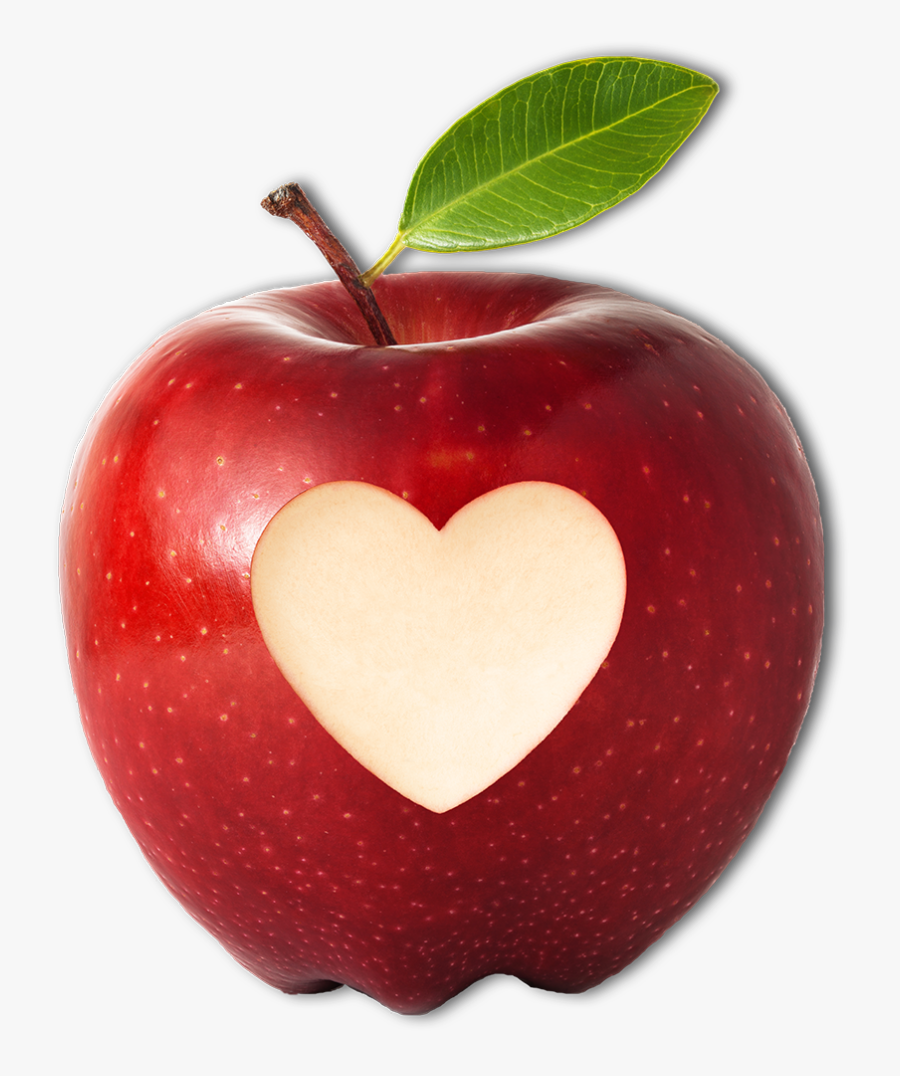 Heart Apple No Background - Apple, Transparent Clipart