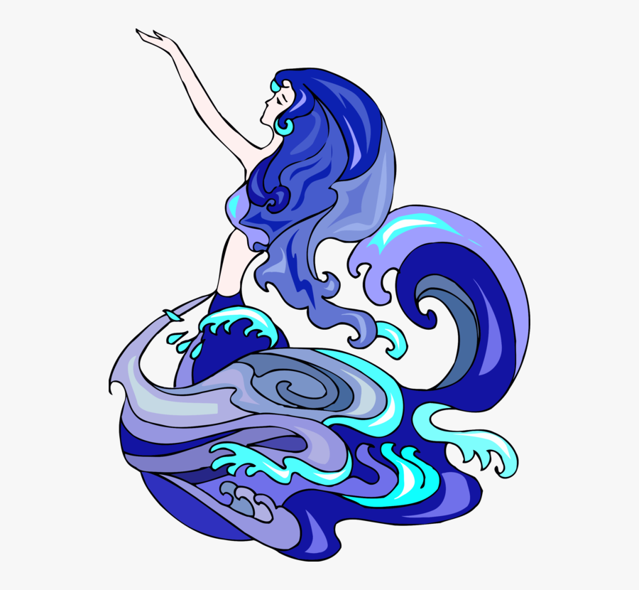 Marine Mammal,electric Blue,art - Fée De L Eau, Transparent Clipart