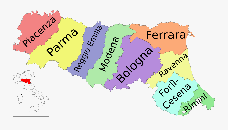 Mapa De La Emilia Romagna, Transparent Clipart