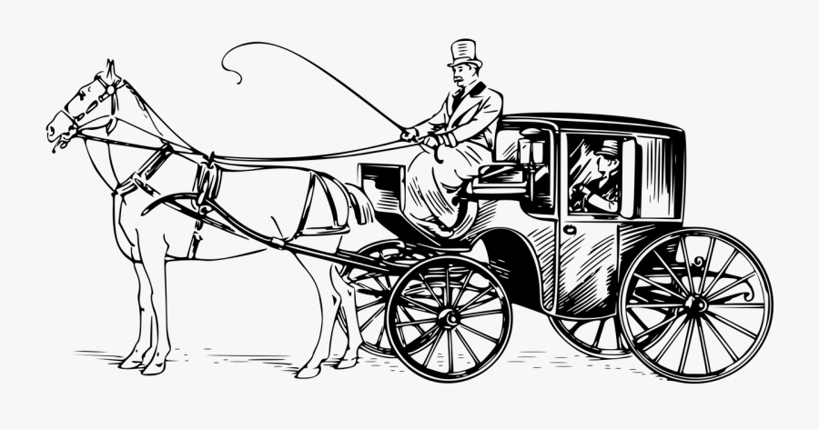 Horse Drawn Carriage Drawing, Transparent Clipart