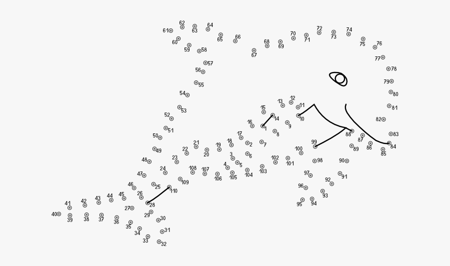 Dolphin Connect The Dots, Transparent Clipart