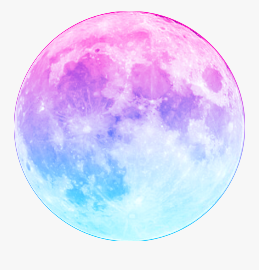 #moon #ombre #pink #blue - Pink And Blue Moon, Transparent Clipart