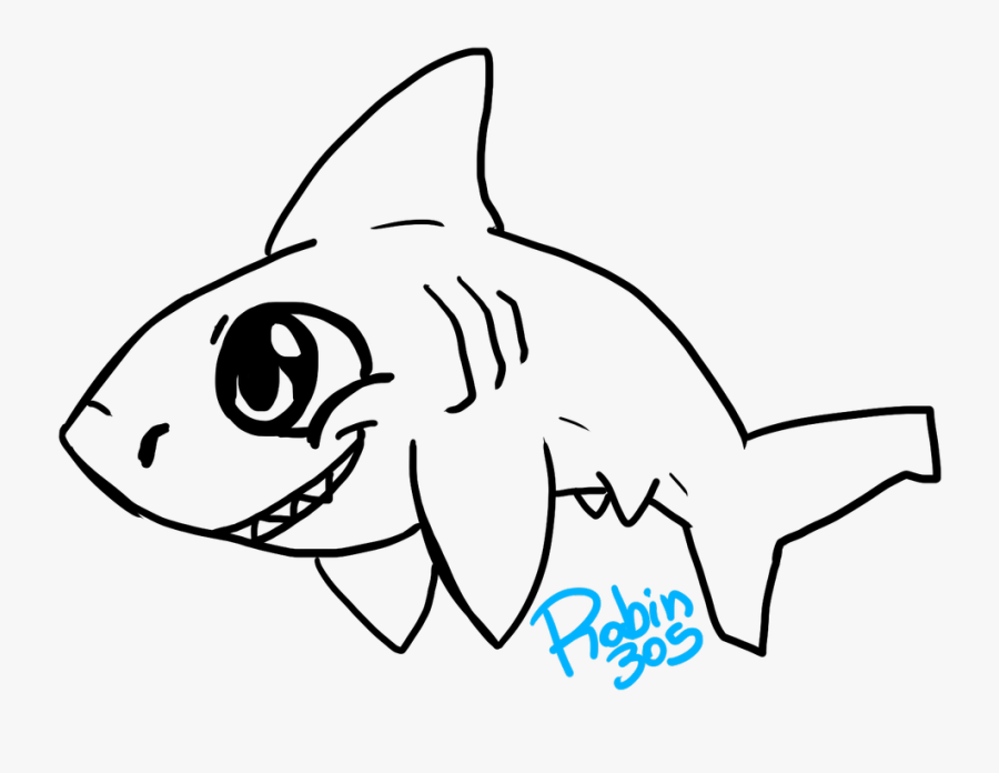 Mommy Shark Lineart - Shark, Transparent Clipart