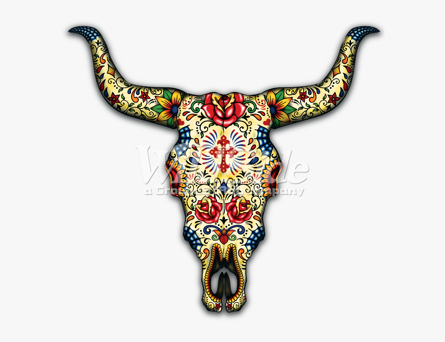 Bull Skull Png - Day Of The Dead Animal, Transparent Clipart