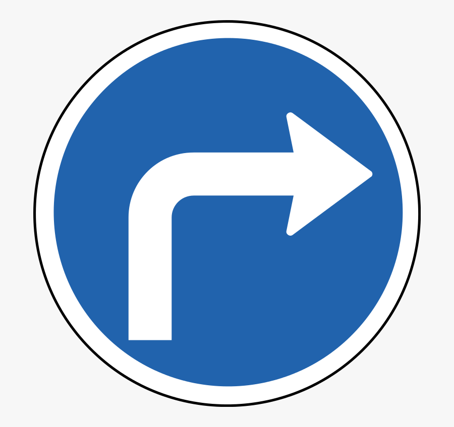 Iceland Road Sign C01 - Obligation De Tourner À Droite, Transparent Clipart