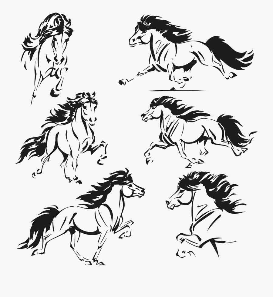 Icelandic Horse American Saddlebred Flag Of Iceland - Horse Running Drawing Png, Transparent Clipart