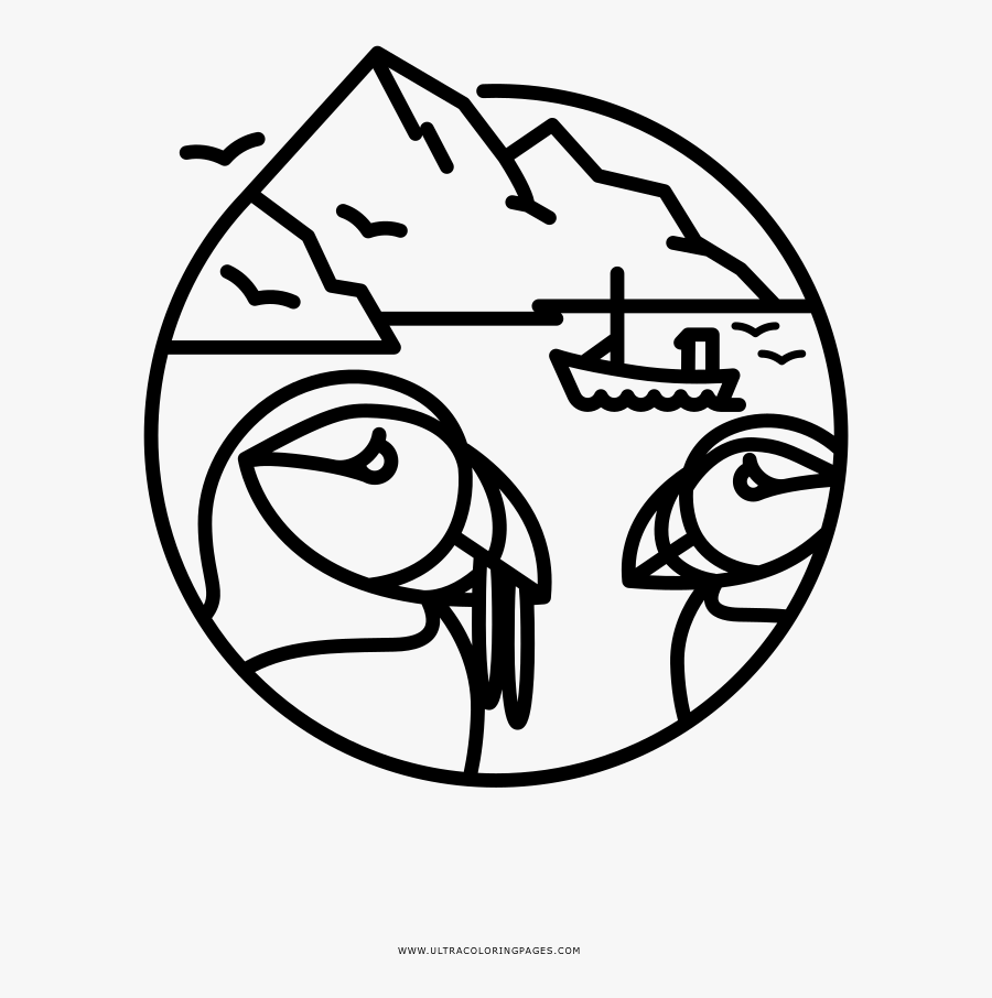 Iceland Coloring Page - Animales De Islandia Para Dibujar, Transparent Clipart