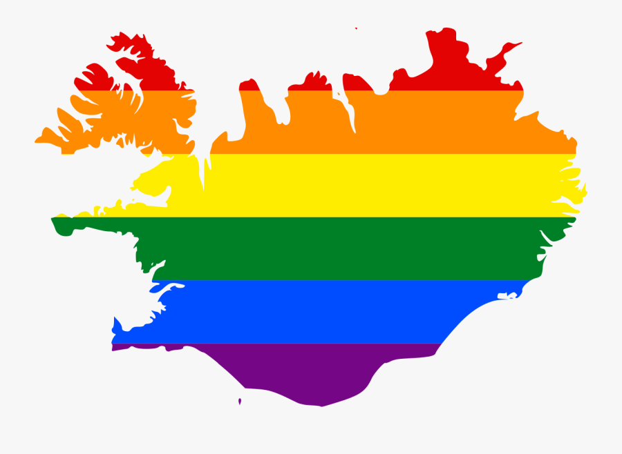 Lgbt Flag Map Of Iceland - Iceland Flag Map, Transparent Clipart