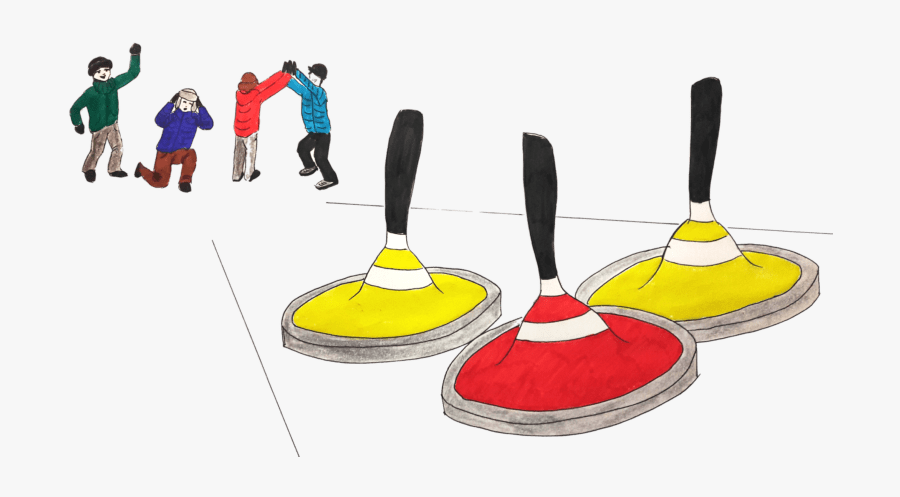 Eisstockschiessen Eisstoecke Rot Gelb Menschen Katawan - Illustration, Transparent Clipart