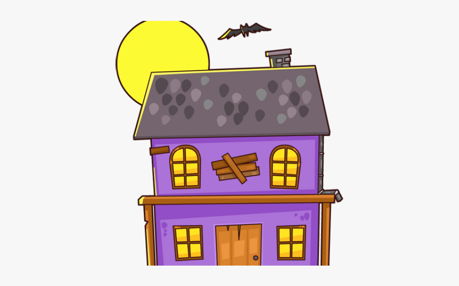 Haunted Houses Clipart - Make Haunted House Cartoon, Transparent Clipart