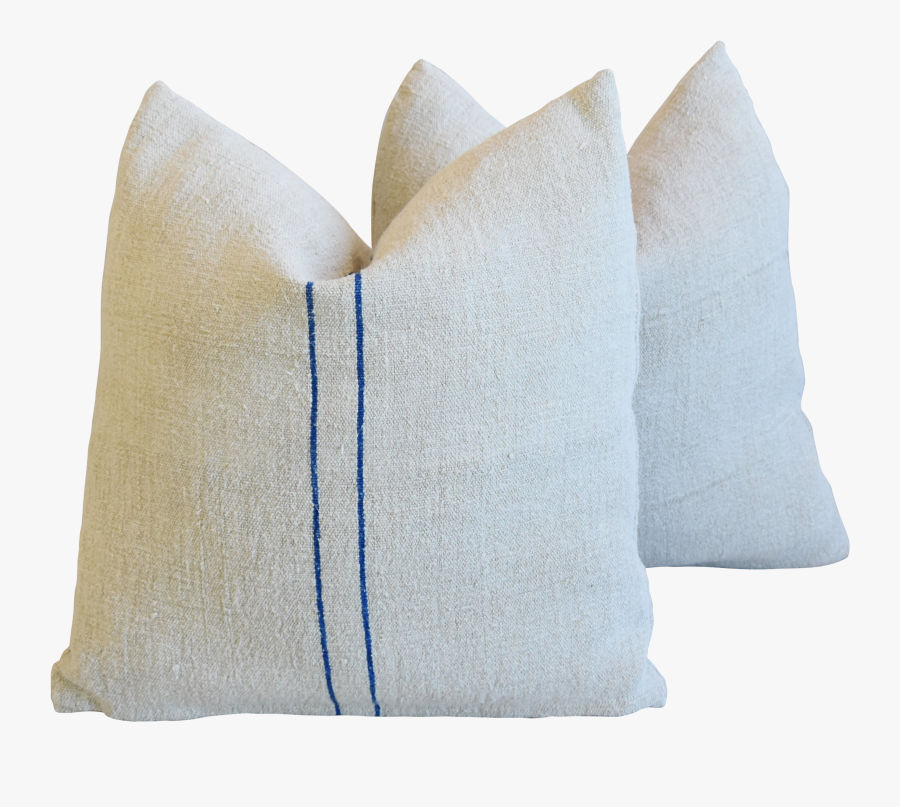 Blue Striped French Farmhouse Grain Sack Feather/down - Linen, Transparent Clipart