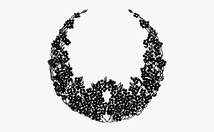 Wreath Of Leaves Silhouette Vector Clip Art - Black Wreath Clipart With Transparent Background, Transparent Clipart