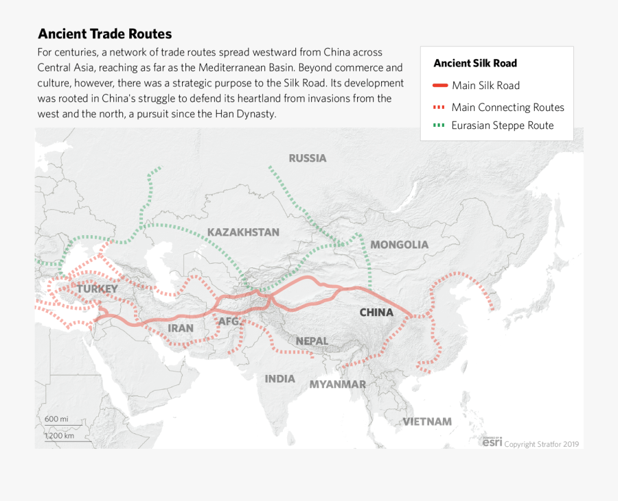 A Map Comparing The Route Of China"s Historic Silk - Silk Road, Transparent Clipart