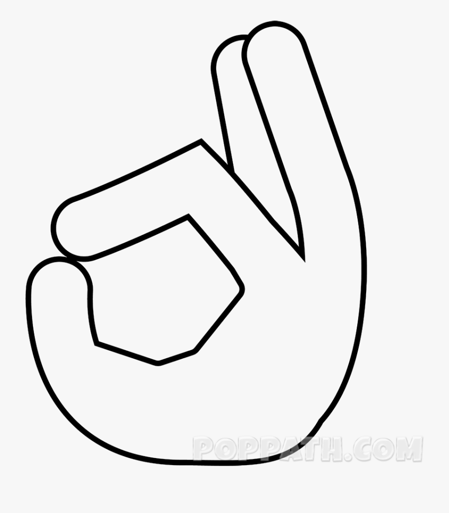 Ok Sign Emoji Png Image Black And White Stock - White Ok Hand Emoji, Transparent Clipart