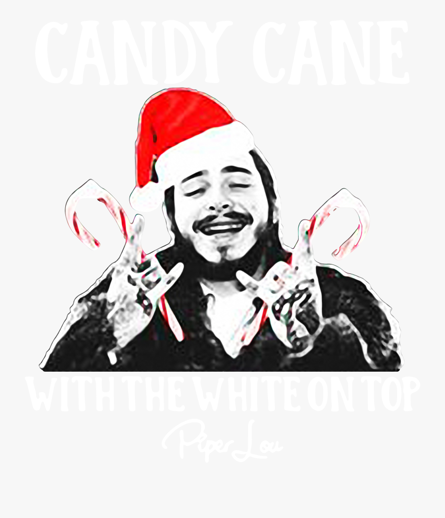 Post Malone Candy Cane With The White On Top Christmas - Post Malone September 2018, Transparent Clipart