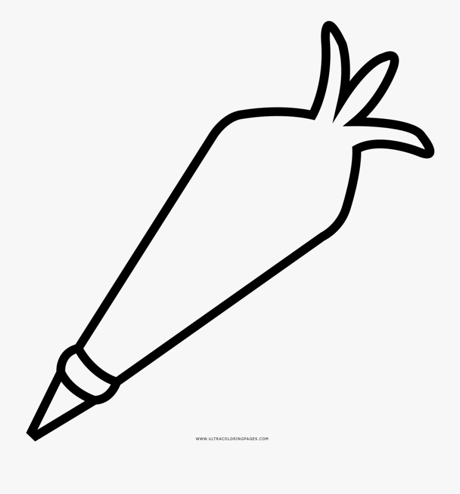 Frosting Bag Coloring Page - Line Art, Transparent Clipart