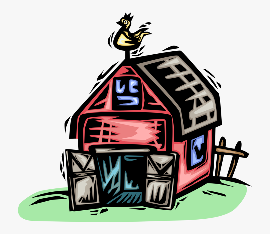 Vector Illustration Of Farming Operation Farm Barn, Transparent Clipart