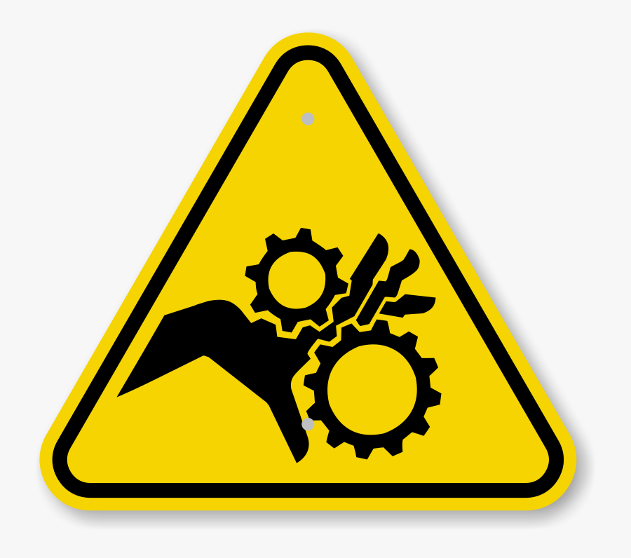 Iso Moving Parts Can Crush Pinch Point Warning Sign - Moving Parts Warning Sign, Transparent Clipart