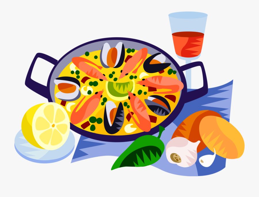 Vector Illustration Of European Spanish Cuisine Paella - Paella Clip Art, Transparent Clipart