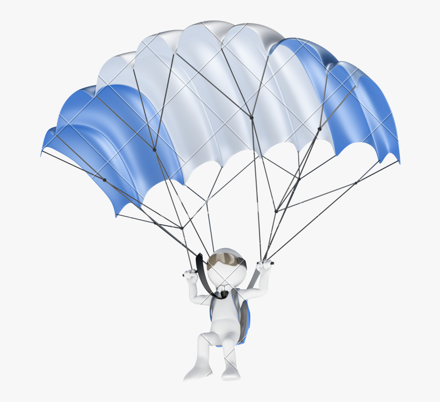 D Businessman With - 3d Model Parachute Png, Transparent Clipart